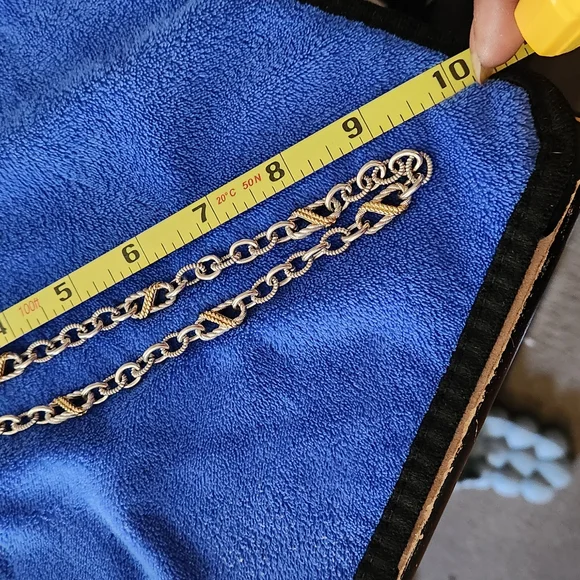 Judith Ripka Silver/ Gold 18in Heavy Chain Necklace - Picture 4 of 13